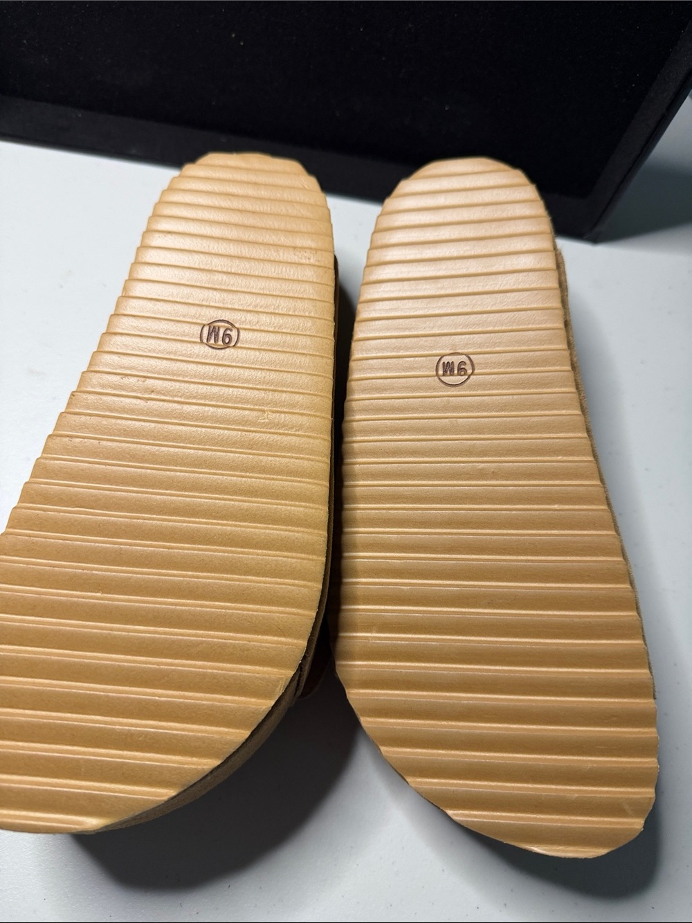 Women’s Double-Buckle Suede High Slide Sandals in Tan Suede Never Worn - Picture 3 of 3